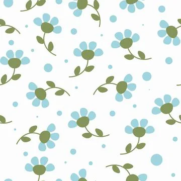 Flowers pattern seamless flat style vector Illustrazione stock