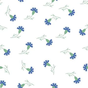 Flowers pattern seamless flat style vector Stock Illustration