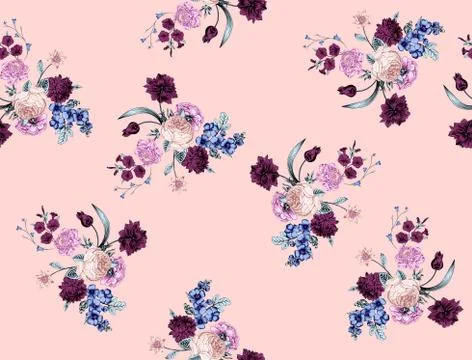 Flowers pattern. for textile, wallpaper, pattern fills, covers, surface, print, Stock Illustration