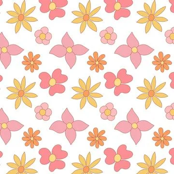 Flowers pattern warm garden beautiful Vector plant Illustrazione stock