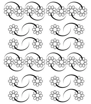 Flowers pattern on white Stock Illustration