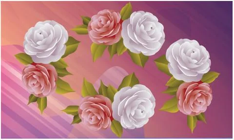 FLOWERS with petals on background design Stock Illustration