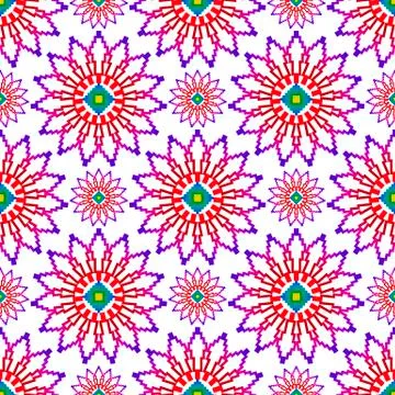 Flowers of pixels abstract Stock Illustration