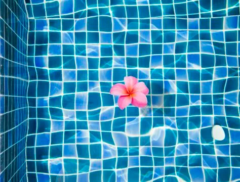 Flowers in the pool background Stock Illustration