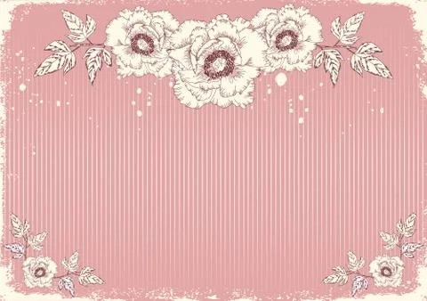 Flowers postcard with peonies Stock Illustration