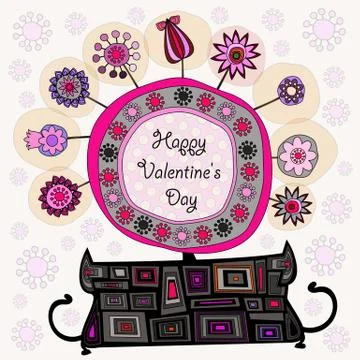 Flowers in pot Stock Illustration