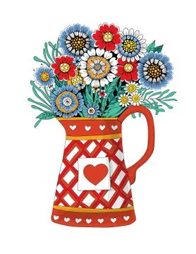 Flowers in pot Stock Illustration