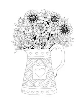 Flowers in pot Stock Illustration