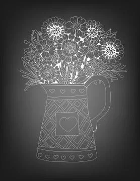 Flowers in pot Stock Illustration