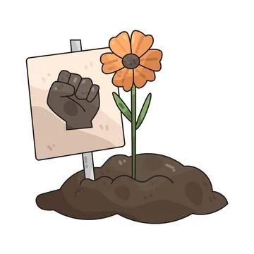 Flowers at Protest illustration Stock Illustration