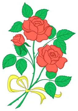 Flowers red rose Stock Illustration