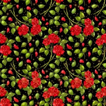 Flowers, Red Roses Stock Illustration