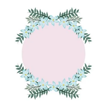 Flowers round frame Stock Illustration