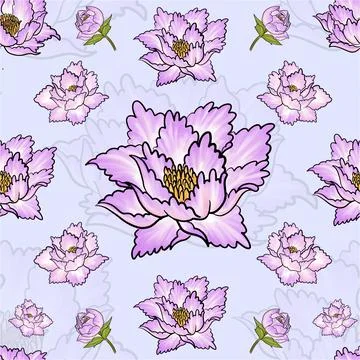 Flowers Seamless Pattern Background Stock Illustration