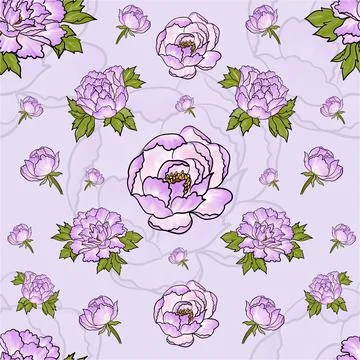 Flowers Seamless Pattern Background Illustrazione stock