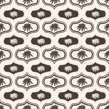 Flowers seamless pattern. Damask floral stencil allover background. Ogee dais Stock Illustration