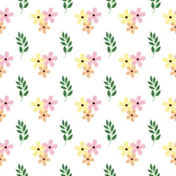 Flowers seamless pattern. Flowers pattern. Colorful flowers pattern. Flower.. Stock Illustration