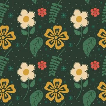 Flowers seamless pattern Stock Illustration