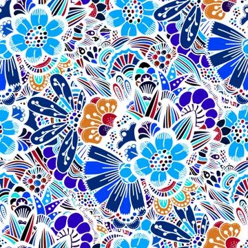 Flowers seamless pattern Illustrazione stock