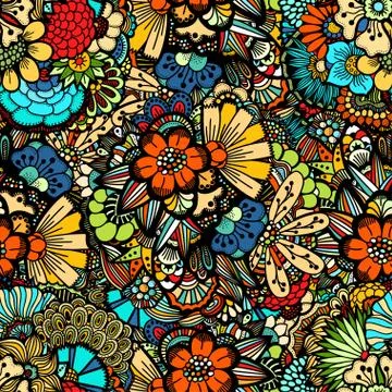 Flowers seamless pattern Stock Illustration