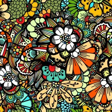 Flowers seamless pattern Stock Illustration