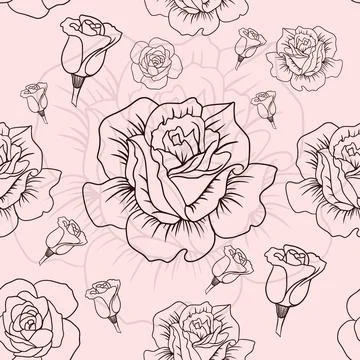 Flowers Seamless Pattern Stock Illustration
