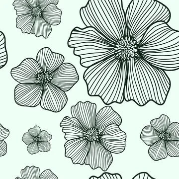 Flowers Seamless Pattern Stock Illustration