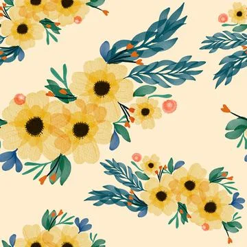 Flowers Seamless Pattern Illustrazione stock