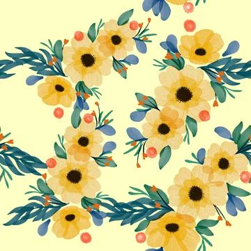 Flowers Seamless Pattern Stock Illustration