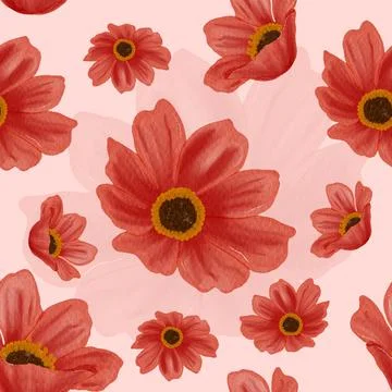 Flowers Seamless Pattern Stock Illustration