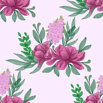 Flowers Seamless Pattern Illustrazione stock