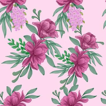 Flowers Seamless Pattern Stock Illustration