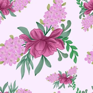 Flowers Seamless Pattern Illustrazione stock