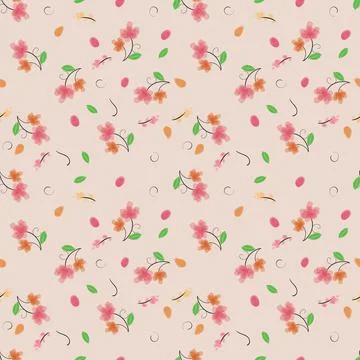 Flowers seamless pattern on isolated background Stock Illustration