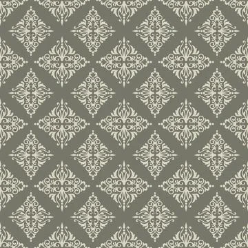 Flowers Seamless Pattern Line Art Style. Abstract Floral Pattern with Monoc.. Stockillustratie