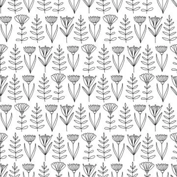 Flowers seamless pattern. Modern nature background. Floral pattern decoration Stock Illustration
