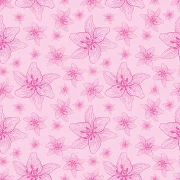 Flowers seamless pattern. Romantic background from beautiful flowers. Floral  Stock Illustration