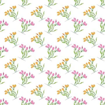 Flowers. Seamless pattern for simple backgrounds, textures, and packaging Stock Illustration