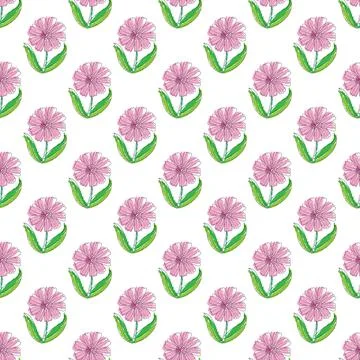 Flowers. Seamless pattern for simple backgrounds, textures, wallpapers, and p 스톡 일러스트