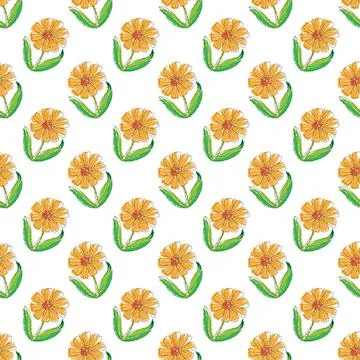 Flowers. Seamless pattern for simple backgrounds, textures, wallpapers, and p Stock Illustration