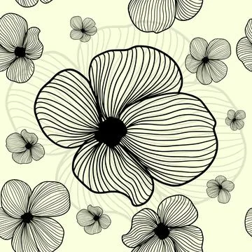 Flowers Seamless Pattern Vector Stock Illustration