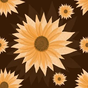 Flowers Seamless Pattern Vector Stock Illustration