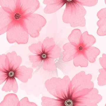 Flowers Seamless Pattern Vector Stock Illustration
