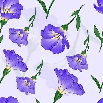Flowers Seamless Pattern Vector Stock Illustration