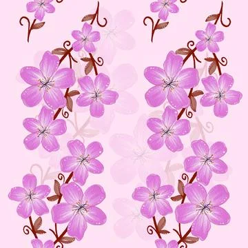 Flowers Seamless Pattern Vector Stock Illustration