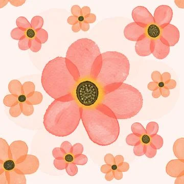 Flowers Seamless Pattern Vector Stock Illustration