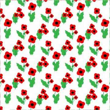 Flowers seamless pattern on white background. Stock Illustration