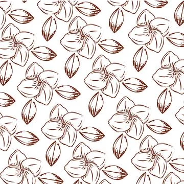 Flowers sketch pattern background Wallpaper Vector Illustrazione stock