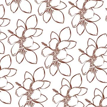 Flowers sketch pattern background Wallpaper Vector Illustrazione stock