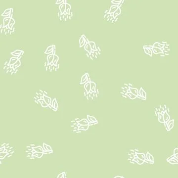 Flowers smell line vector seamless pattern line Stock Illustration